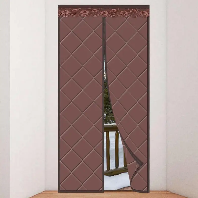 

Insulated Door Curtains For Winter Soundproof Self-Closing Privacy Door Insulated Door Cover For Doorways Shop Glass Entrance