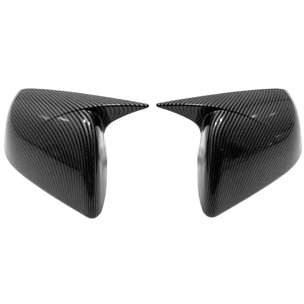 Exterior Rearview Side Mirror Housing Shell Cap Carbon Fiber Pattern Gloss Black Side Door Mirror Cover for Tesla Model Y 3 rearview mirror cover carbon fiber mirror cover