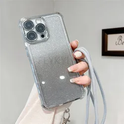 Shockproof Glitter Plating Phone Case with Lanyard Crossbody Necklace Cover for Nova 6 (5G) (4)