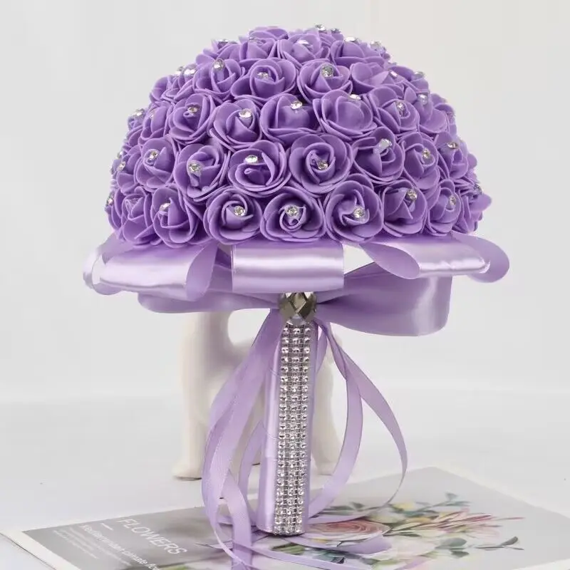 Wedding Bouquets Artificial Rose Flowers Bridal Bridesmaid Wedding Bouquet White Silk Flowers Roses Artificial Bride Boutonniere Pins