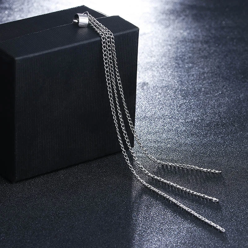 Earring Clip Tassel Trendy Chic Statement Piece Long Chain Earrings Popular Gold/silver Color Eye-catching Fashionable Ear Cuff ear clip earrings clip earrings ear accessories