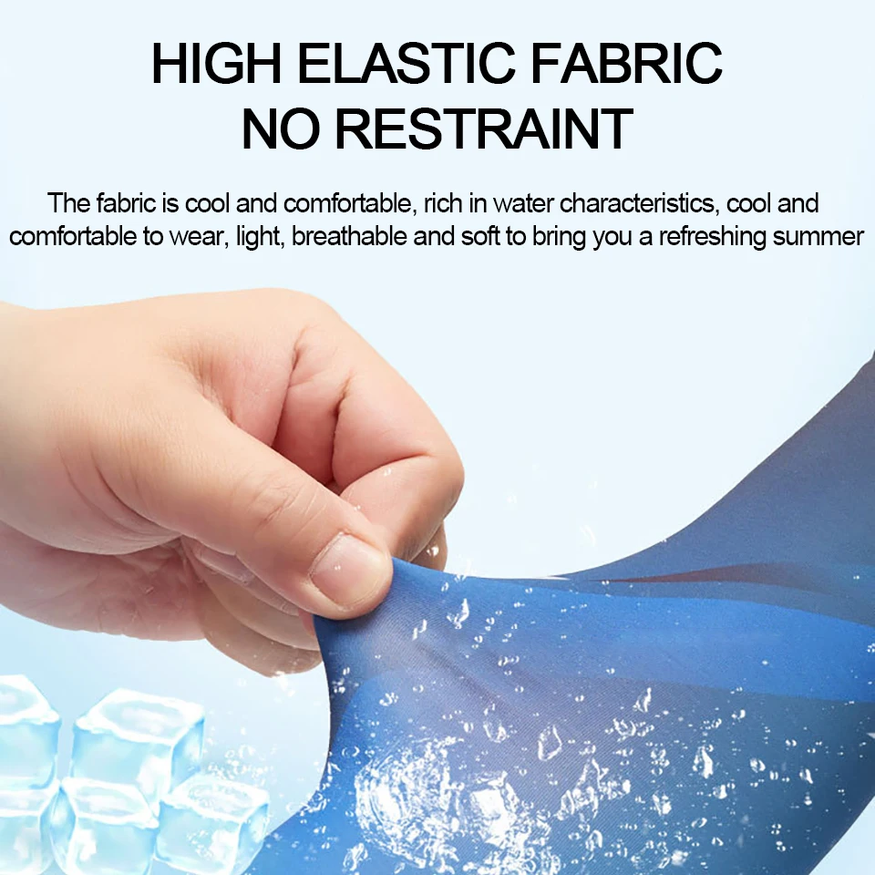 KoKossi Ice Silk Cold Feel Skin Friendly Breathable Combination Suit Sun Protection High-Elastic Arm Sleeves Anti-UV