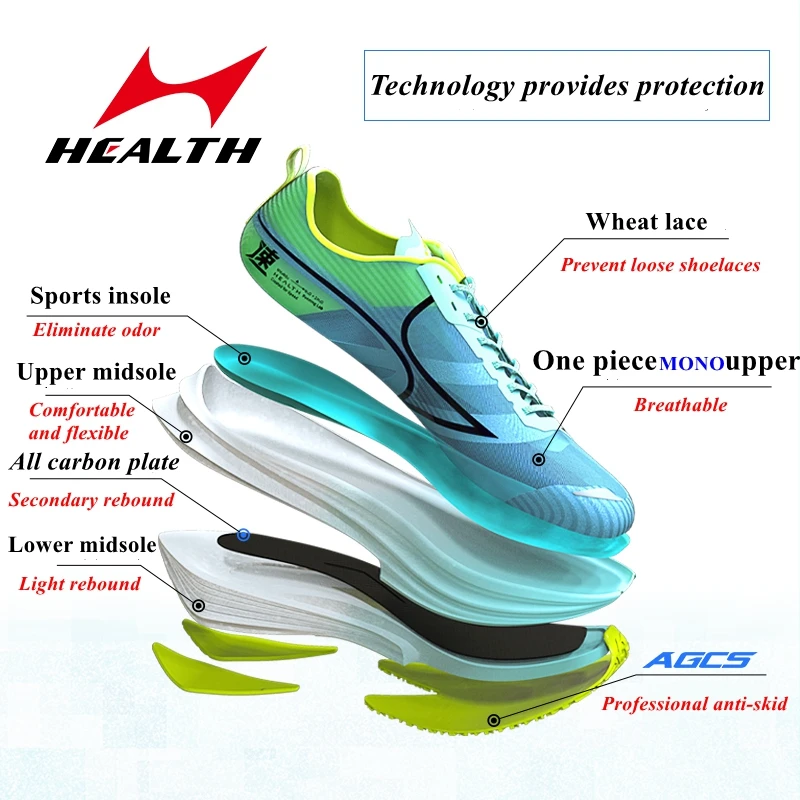 Zapatos de maratón profesionales para hombres adultos, zapatillas de entrenamiento para correr, transpirables, ultraligeras, antideslizantes, diseño de salud