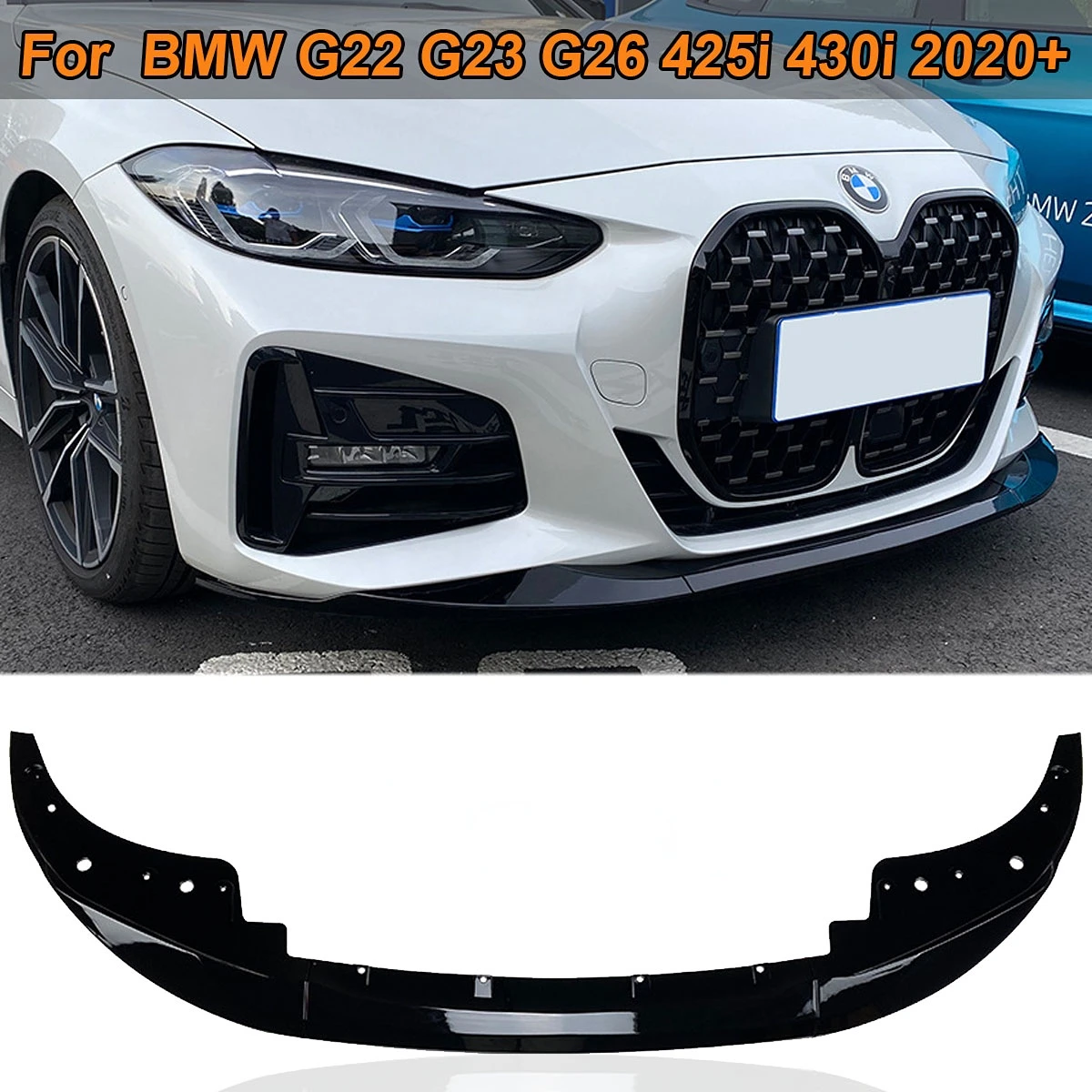 

3PCS/SET For BMW G22 G23 G26 4 Series 425i 430i 2020+ Front Bumper Lip Spoiler Splitter Deflector Body Kit Guard Car Accessories