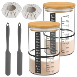 Large Capacity Reusable Glass Sourdough Starter Fermentation Jar - 900 ML with Wide Mouth Design (Style1)