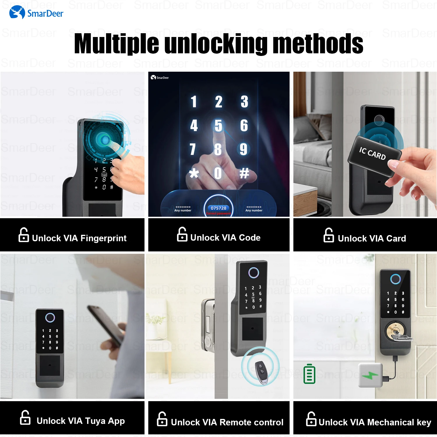 قفل إلكتروني مقاوم للماء من SmarDeer لقفل Tuya الذ...