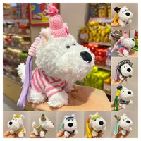 Creative Puppy Keychain Cute Small Dog Doll Plush Keychain For Bag Pendant Furry Puppy Stuffed Keys Accessories Toy Doll 2