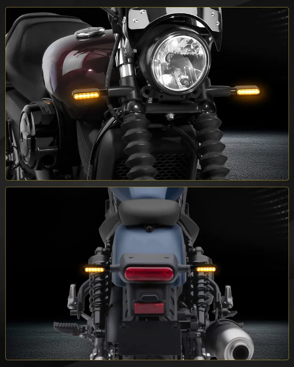 Aluminium Motorcylce LED Turn Signal Lights Amber Flowing Turn signal lamp DRL c