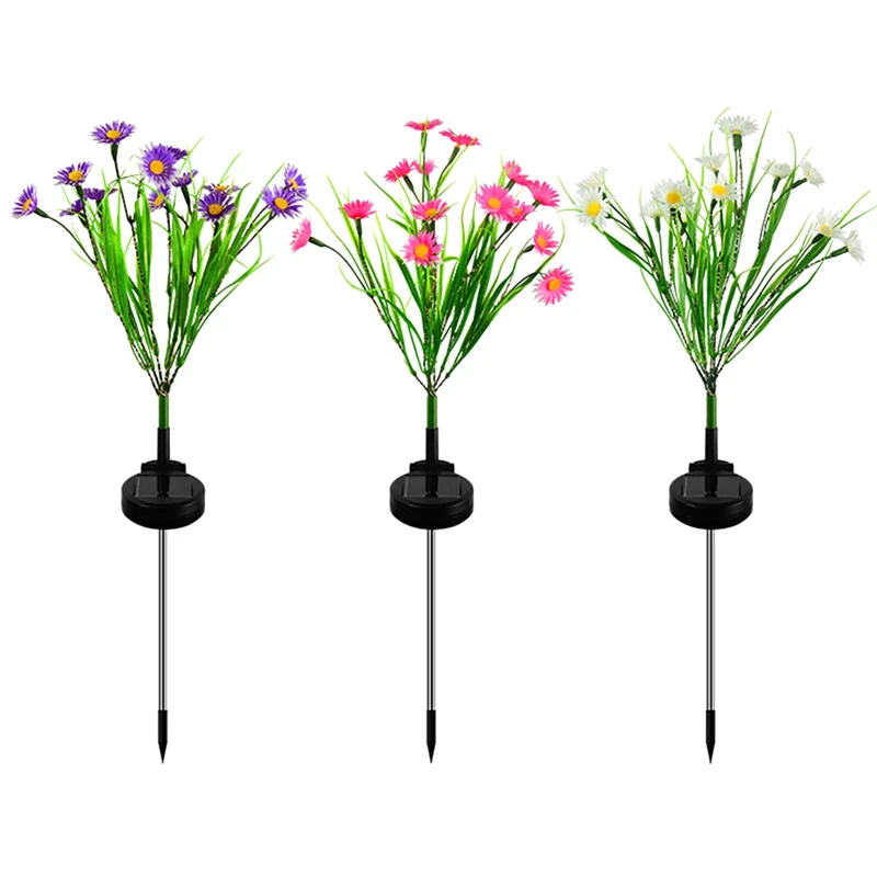 

3PCS Solar Garden Lights Outdoor Solar Lights Sway By Wind, For Yard Patio Decoration Color Light