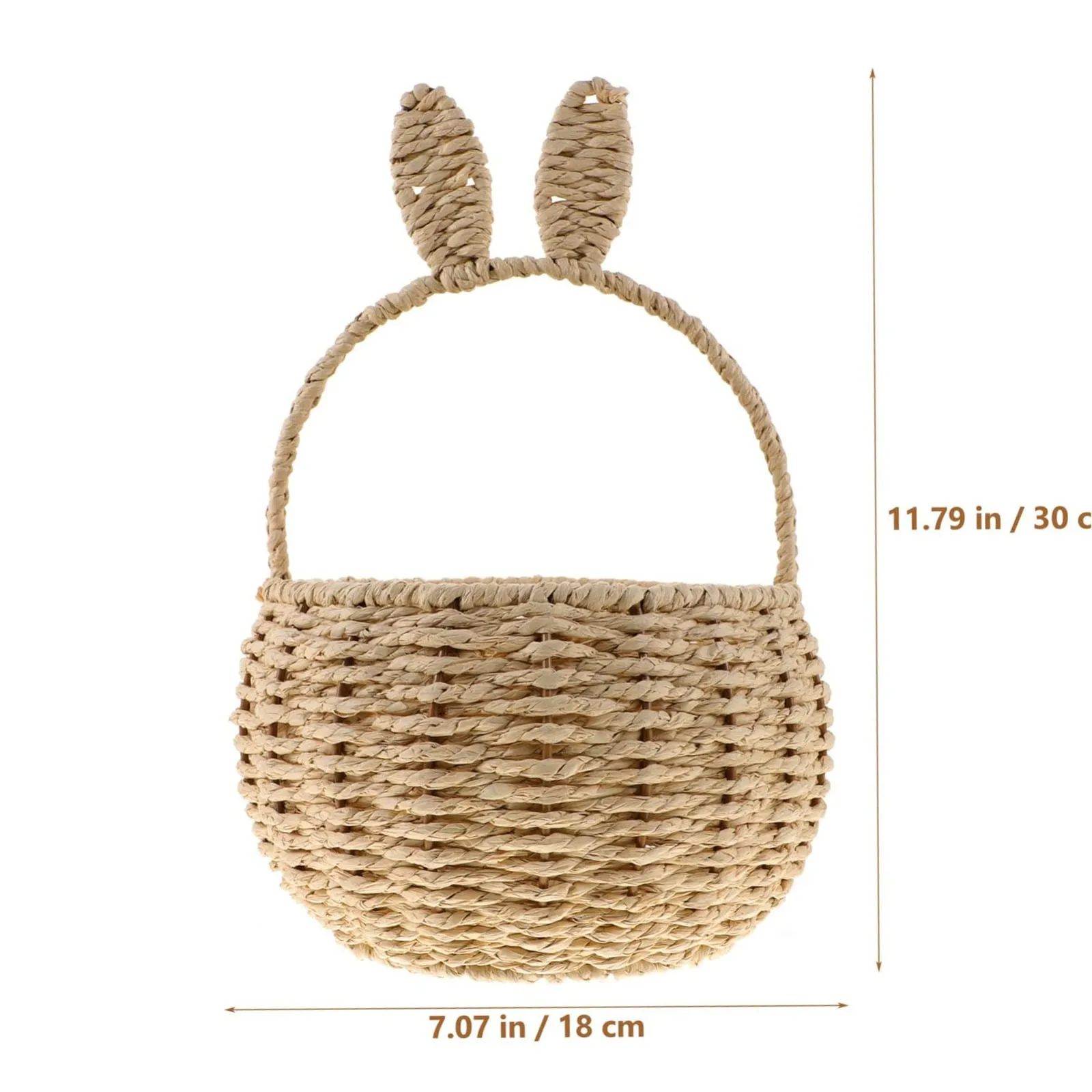 Bunny Rattan Woven Basket Rabbit Ear Storage box Paper String Handwoven Easter Party Candies Basket Rabbit Picnic home room deco 3