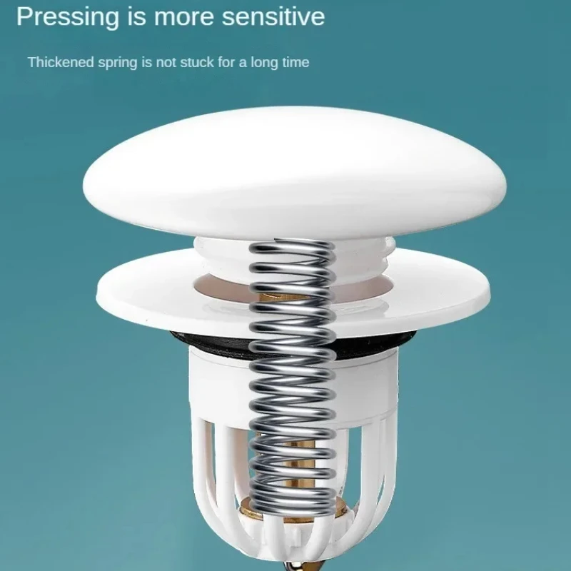 White Ceramic Basin Bouncing Water Dispenser with Anti Odor Bouncing Core, Washbasin, Press Type, Universal