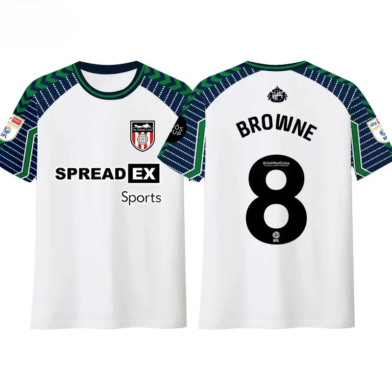 2025 Sunderland T Shirt Hot Home and Away 3d Printed Football Short Sleeved Tops Men Women Sports Tee Children's Clothing 3