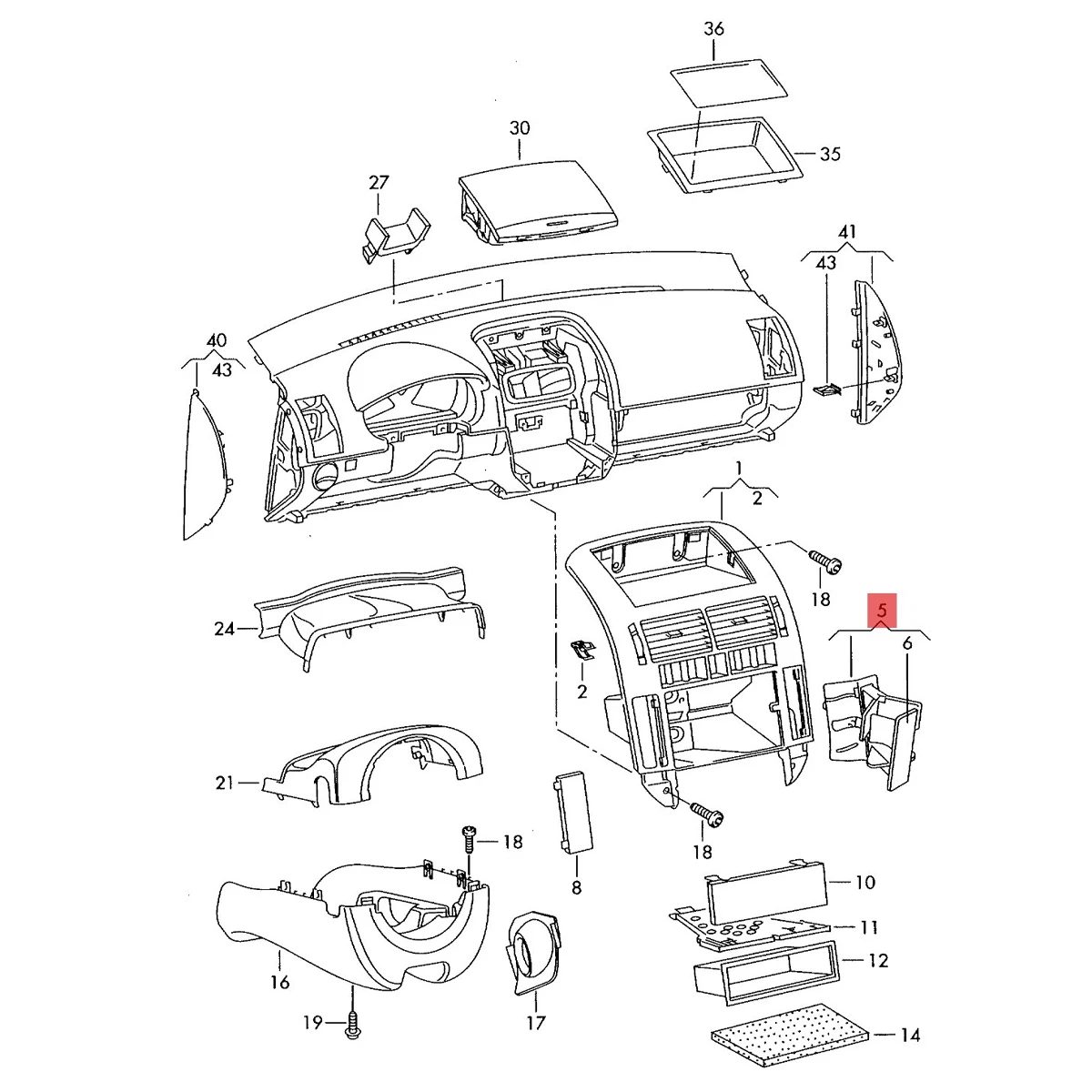 VW Polo 9n Getränkehalter Dosenhalter Halter / 6Q0858602 online kaufen