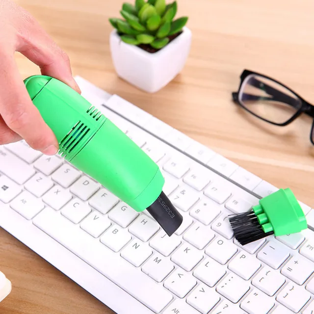 Portable Mini Handheld USB Keyboard Vacuum Cleaner Computer Dust Blower Duster For Laptop Desktop PC Computer Cleaning Kit Tool green