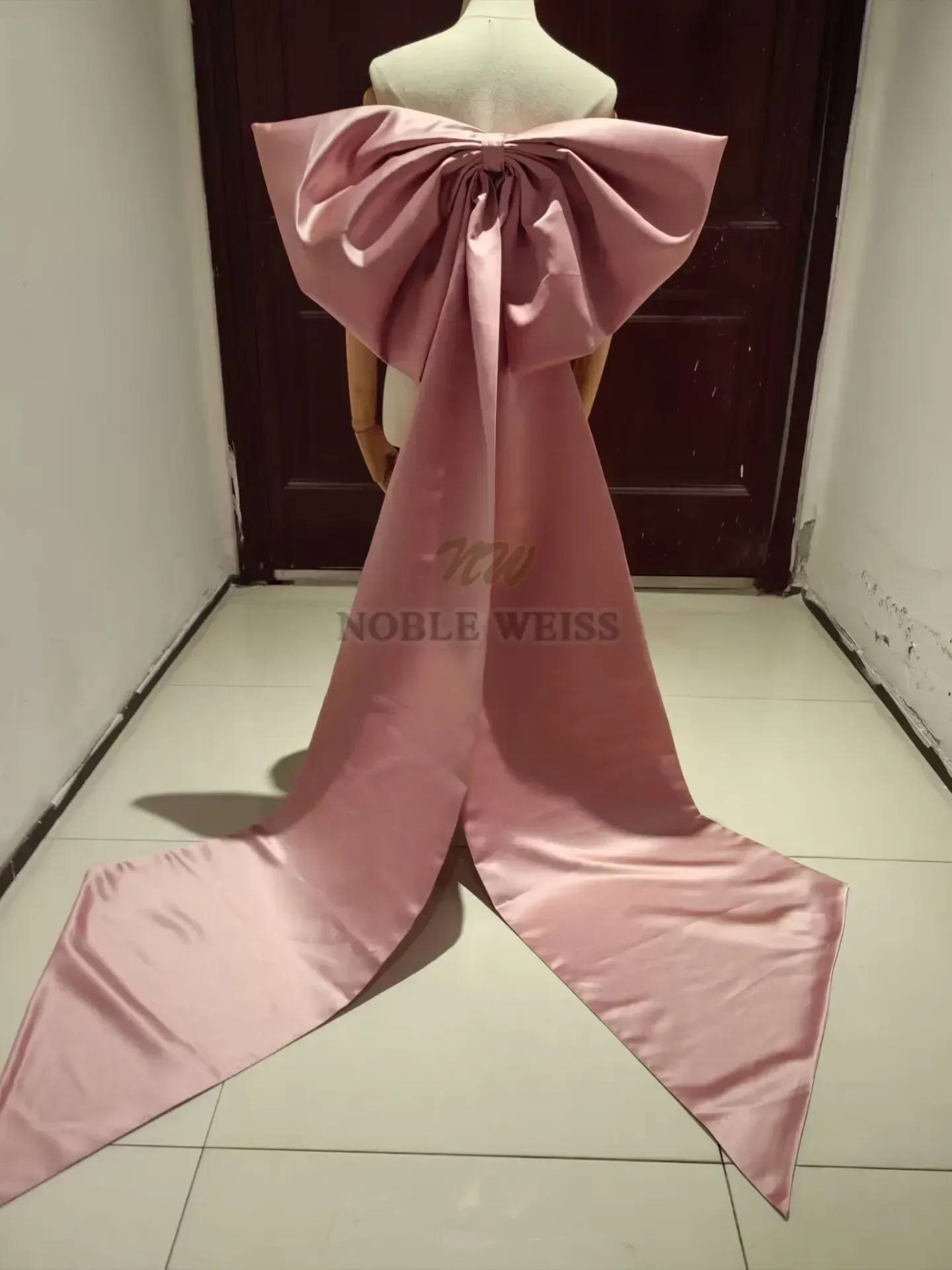 Seperate Satin Big Bow Wedding Dress Knots Removeable Prom Party Dresses Knots Long Drag Customized bridal dress decoration