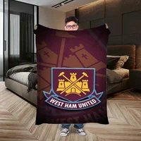 West Ham United Logo Cute Throw Blanket for Winter Blankets for Decorative Sofa Cover Blanket King Size Microfiber Bedding Plaid 1