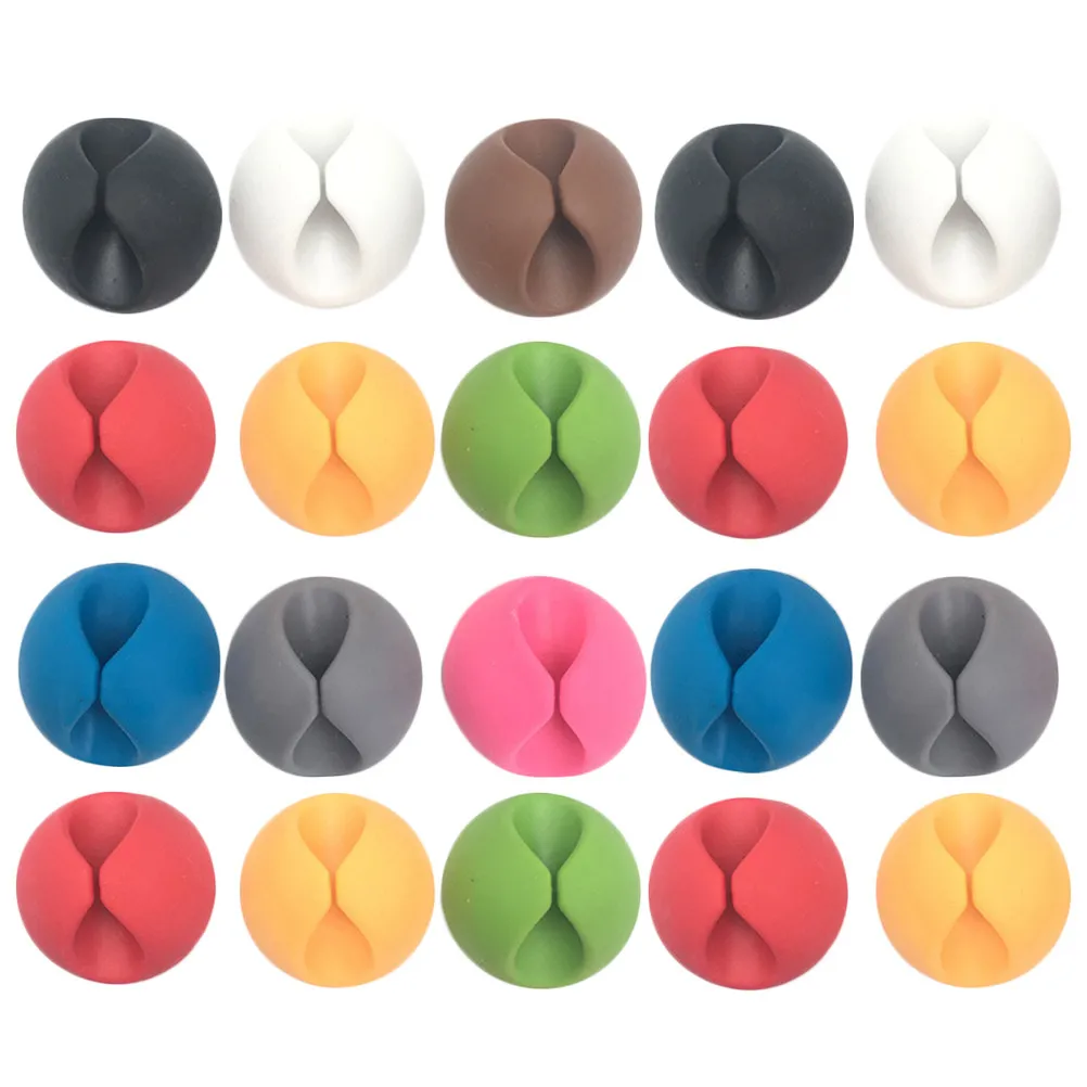 20Pcs 고정 케이블 클립 책상 벽 사무실 USB 코드 관리 케이블 클립 정리용 강력한 접착 와이어 정리기