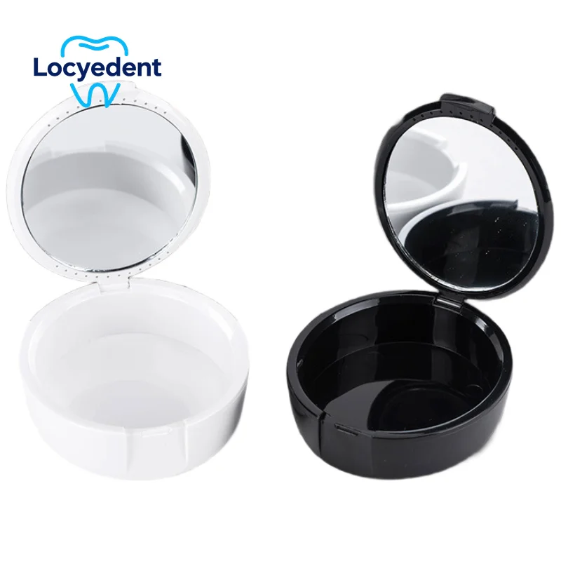 ฟันปลอมเก็บFalse Oral Hygiene Bathกล่องRetainerพร้อมกระจกMouth Guardจัดเก็บทันตกรรมจัดฟัน 1