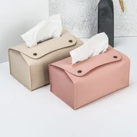 1 Household Pu Leather Tissue Box, Desktop Decoration, Suitable For Dining Room, Living Room, Kitchen, Tissue Storage Box 2