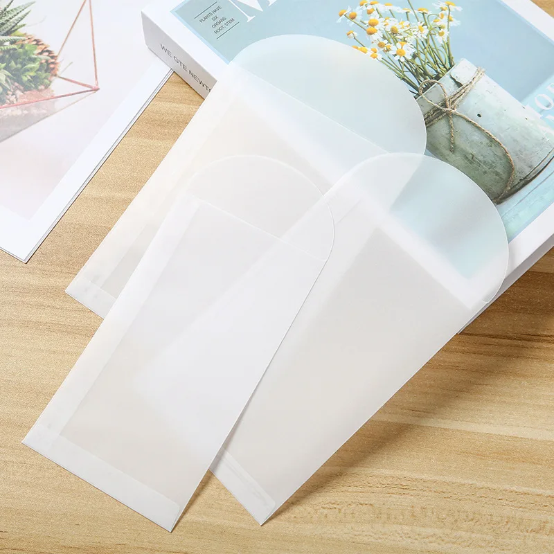 50pcs/lot Translucent Envelope Jewelry Storage Bag for Card Earring Necklace Bracelet Gift Packaging Bags, Mini Envelopes Bag