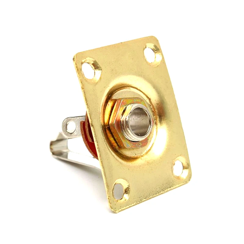 Rectangle Style Plate Guitar Bass 1/4 Output Input Jack Socket for Electric Guitar Black Gold Chrome Guitar Parts