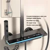 Grey shower Set Four-Function Smart Digital Display  Shower System Rainfall Pressurized Wall-mounted Piano Key Shower Faucet Set 3