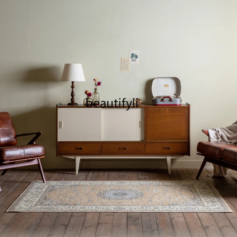 

Simple Sideboard Cabinet Solid Wood Multi-Functional Cabinet Locker Living Room Cabinet Tea Cabinet