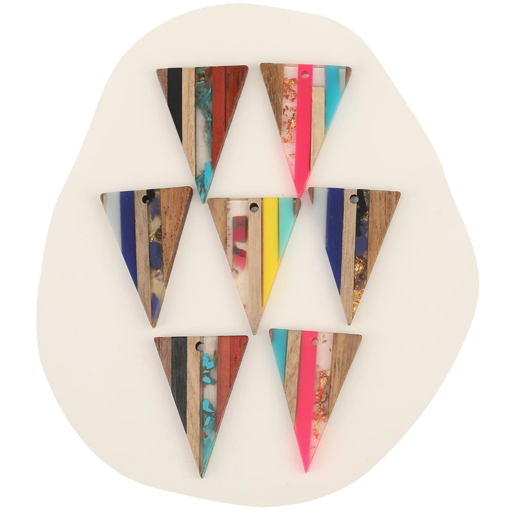 Cordial Design 40Pcs 22*32MM Jewelry Accessories/Natural Wood&Resin/Triangle Shape/Jewelry Findings&Components/Hand Made Charms - cordial