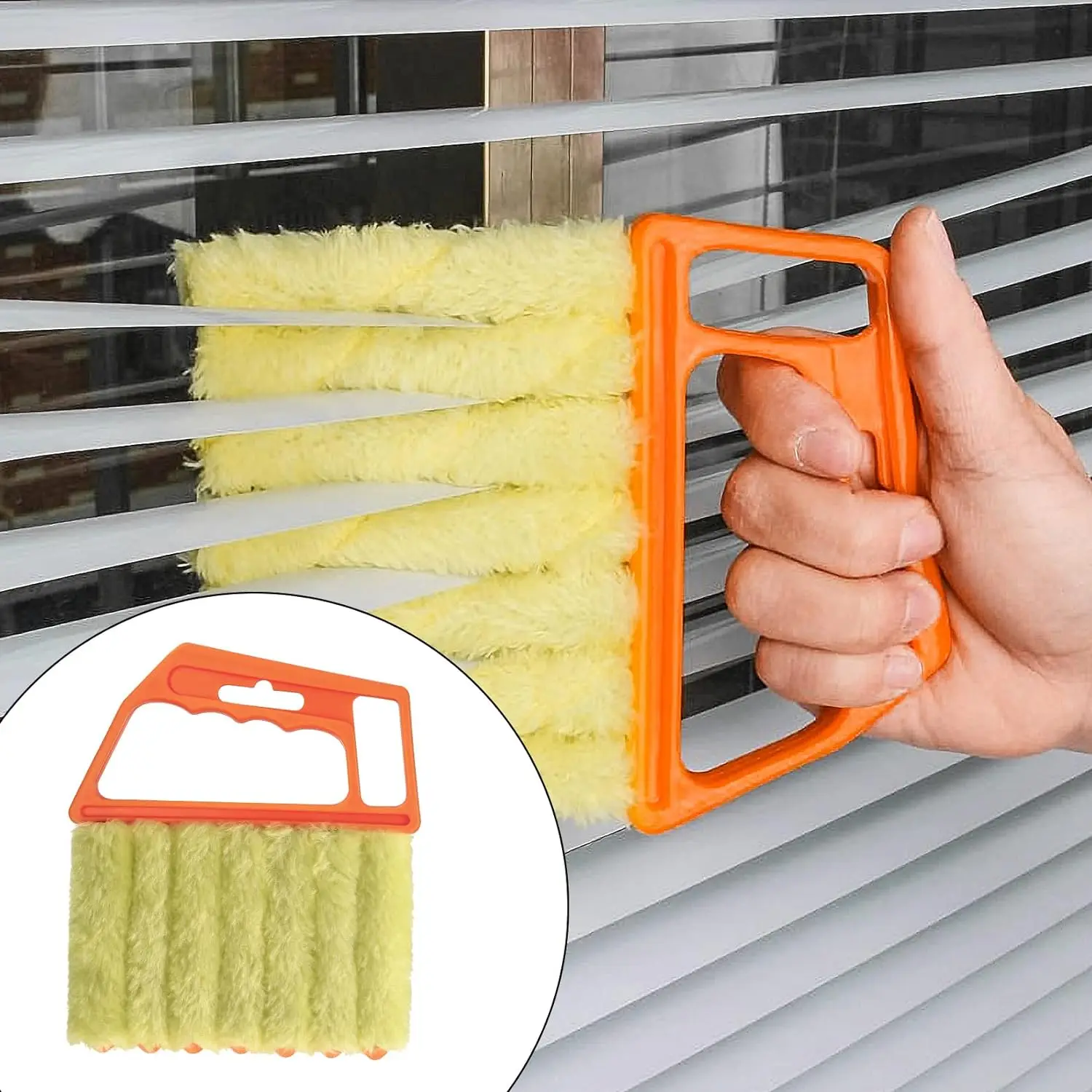 Window Blind Cleaner Duster Brush with Washable 3 Finger