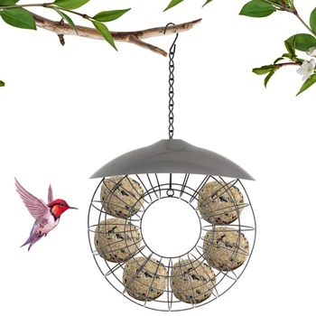 Outdoor Field Bird Feeder Hanging Fatball Energy Suet Ball Feeder for Mix Seed Blends Garden Food Dispenser Idea for Bird Lovers