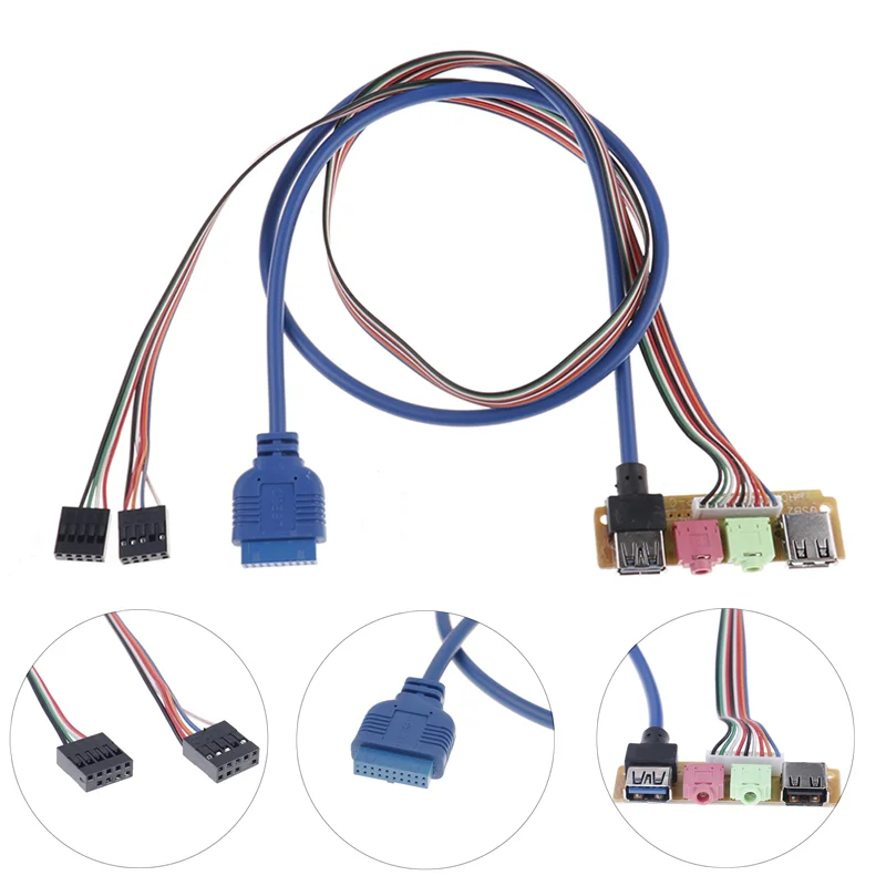 

USB 2,0 + 3.0 порт шасси ПК компьютер телефон Передняя панель заменяет кабель 70 см