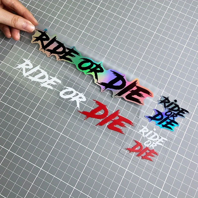 Motorcycle Stickers 2PCS Waterproof for Motorbike Helmet DIY Road Bicycle Top Tube Frame Self-adhesive Vinyl Decals RIDE OR DIE