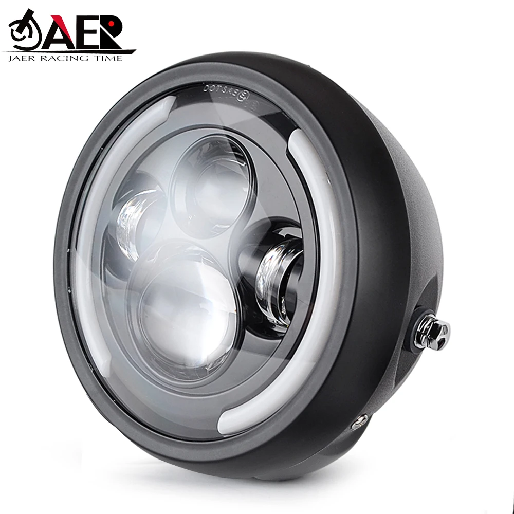 

Universal 7.5" Motorcycle Headlight Cafe Racer Round Motorbike LED Head lamp Headlamp 7.5 inch Cafe Racer Distance Light Refit