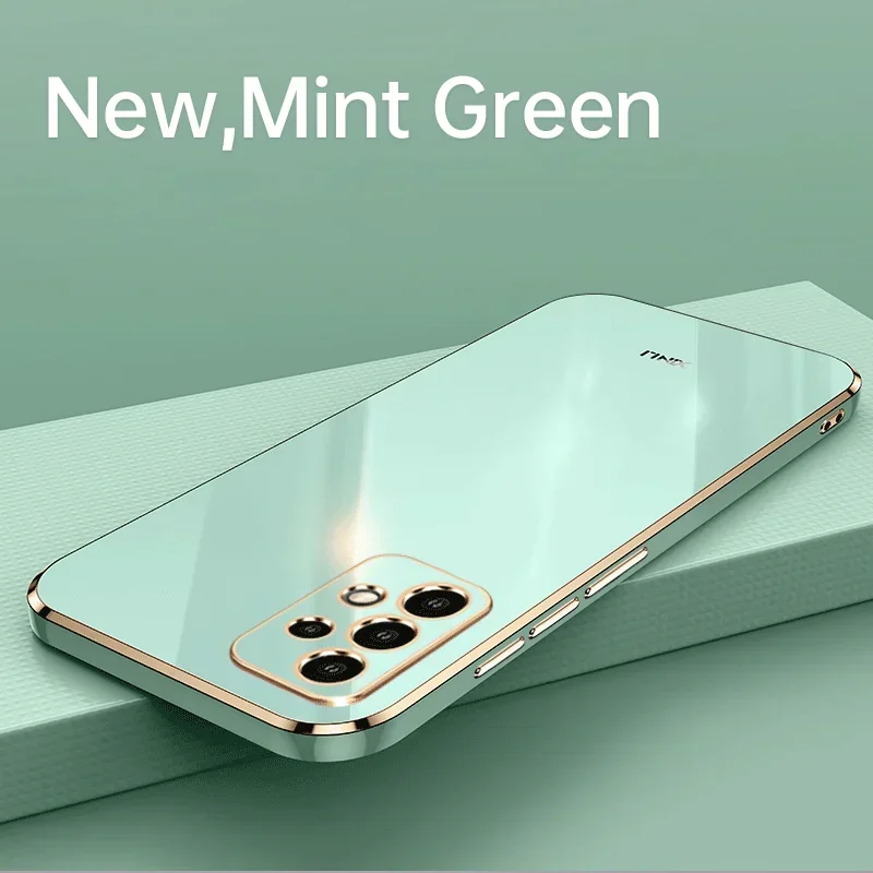 Enhanced Solid Color Plating Silicone Phone Case - Premium Soft Cover