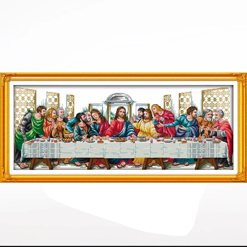 

Dinner cross-stitch living room bedroom hanging painting, 11CT/14CT hand-embroidered