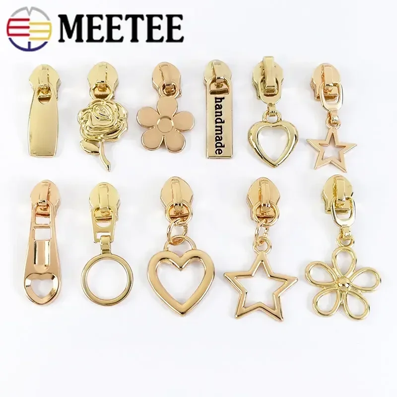Zipper Sliders Zipper Accessories 5/10/20Pcs Llight Gold 5# Zippers Slider Used Nylon Zip Tapes Zipper Cursors Closures for Bags Replace Repair Parts Zips Puller
