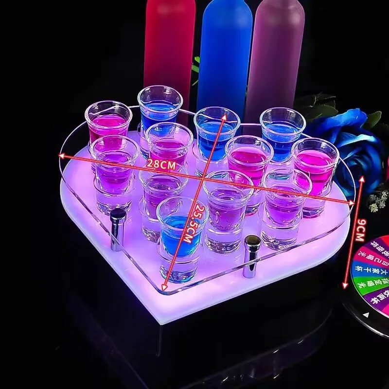 Rechargeable Airplane Shape Led Cocktail Glass Holder Shot Glass Wine Rack For Nightclub Bar Ktv Wedding Party Decoration