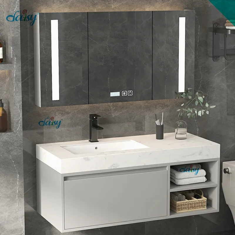 Discount Canton Fair Odm Tall Pine Wc Grey Mirror Curved Floating Bathroom Cabinet With A Bath Mirror