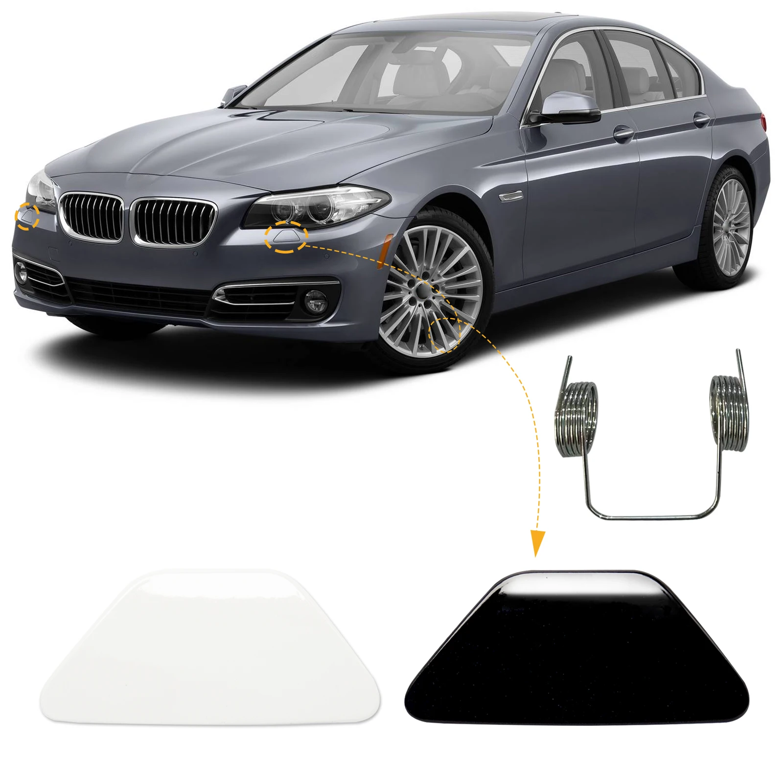 Front Bumper Headlight Headlamp Washer Jet Spray Nozzle Cover Cap For BMW 5 F10 F18 2014- Left Right 51117332683 51117332684