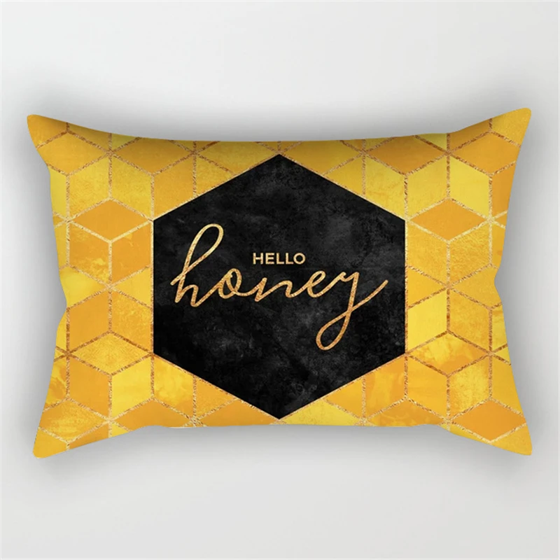 30x50cm Yellow Geometry Pillowcase Decor Sofa Cushion Pillowcover Polyester Pillow Cases for Home Decor Bedding Cushion Cover 