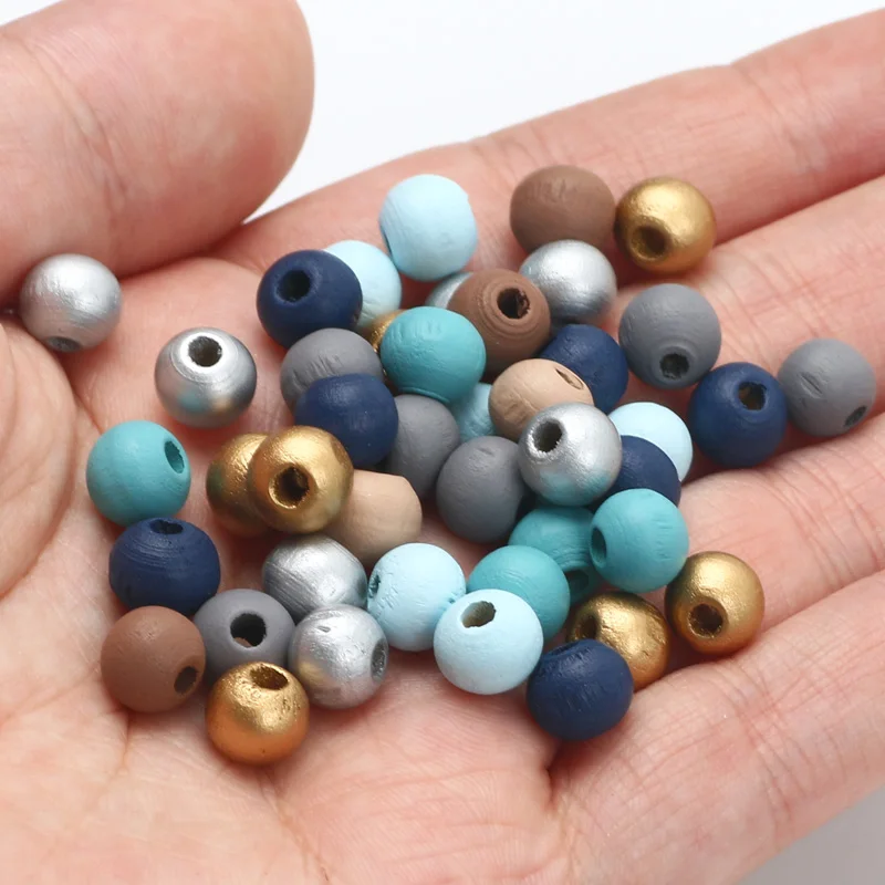 Bolas redondas para hacer pulseras, abalorios de madera Natural de 10/15mm,  10/50 piezas, bolitas sueltas para fabricación de joyas, accesorios para  llaveros DIY - AliExpress