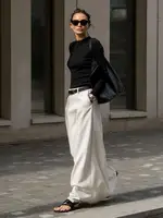 UOOZEE Office Lady Formal Solid Color H-line Skirts 2025 New Spring Summer High Waist Casual Elegant Long Skirt For Women - Image 4