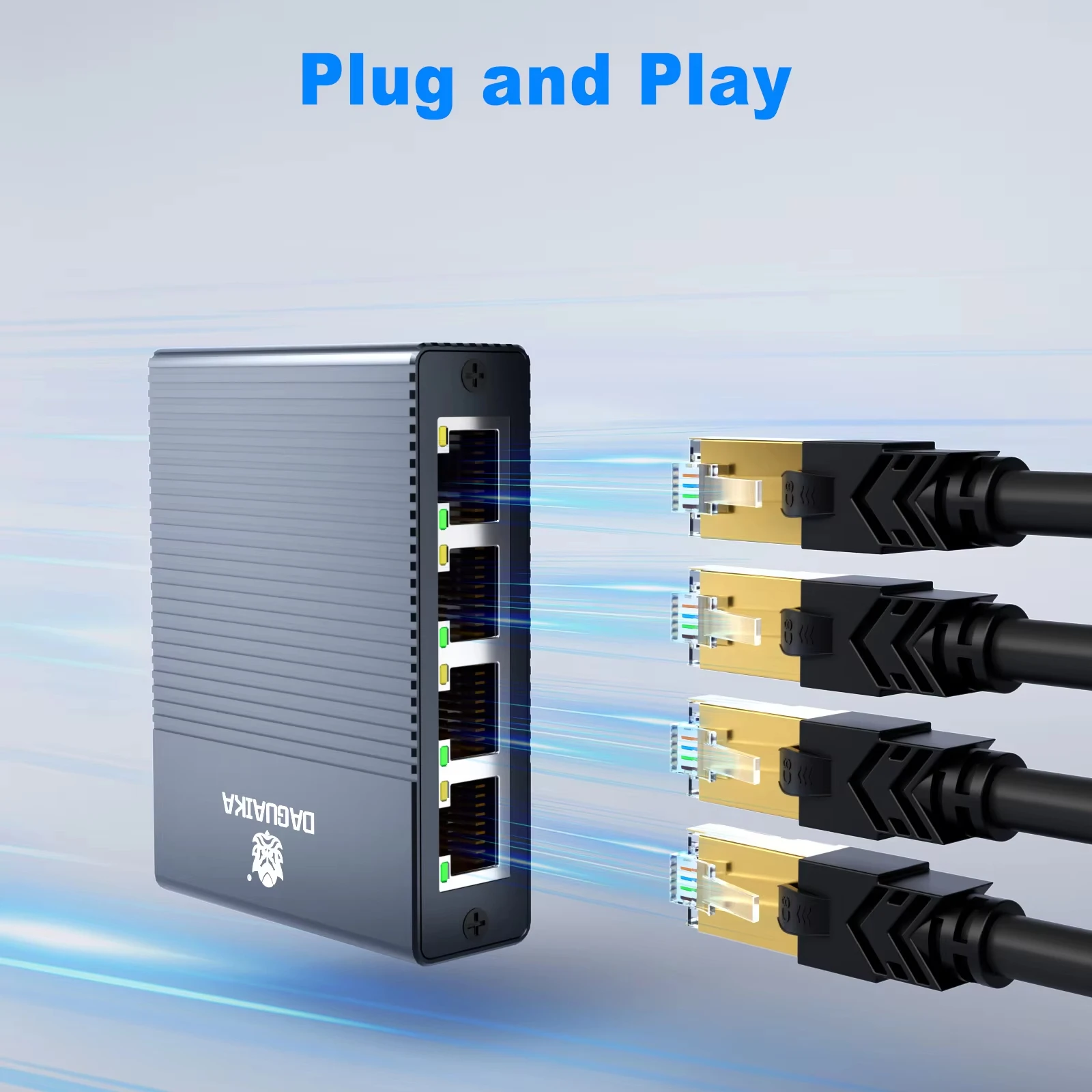 High-Speed RJ45 Ethernet Splitter Adapter - Multi-Port Gigabit Network Extender