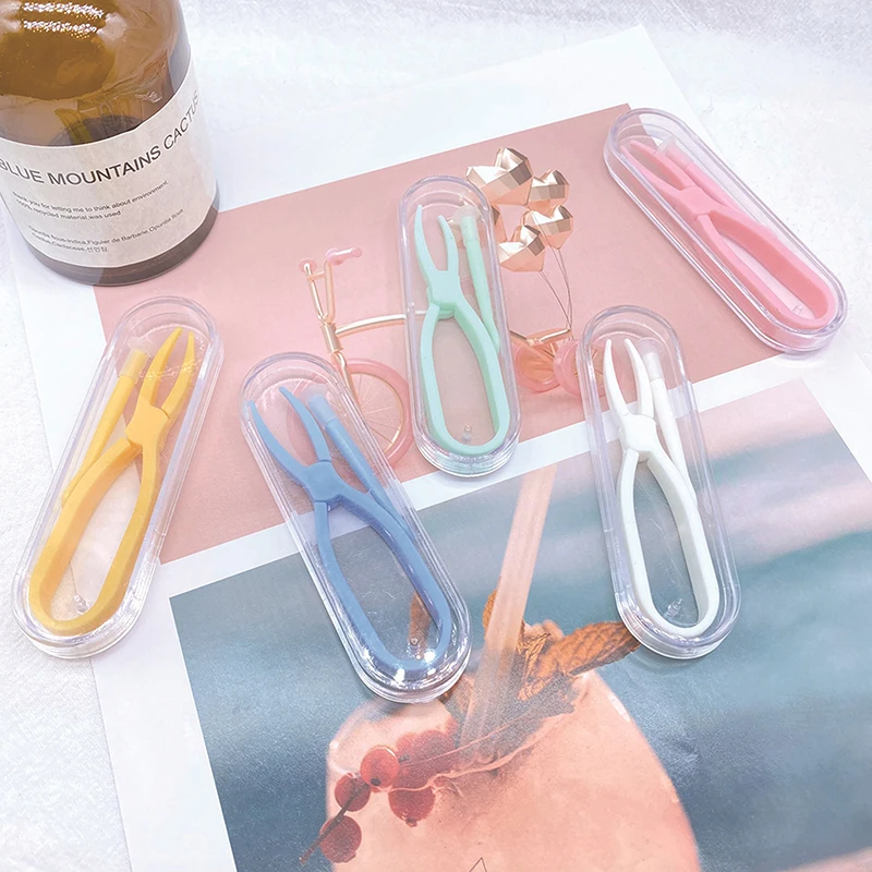 Mini Portable Contact Lens Clamping Rod Tweezers Combination Storage Box Plastic Remove Clamps Eyewear Accessories