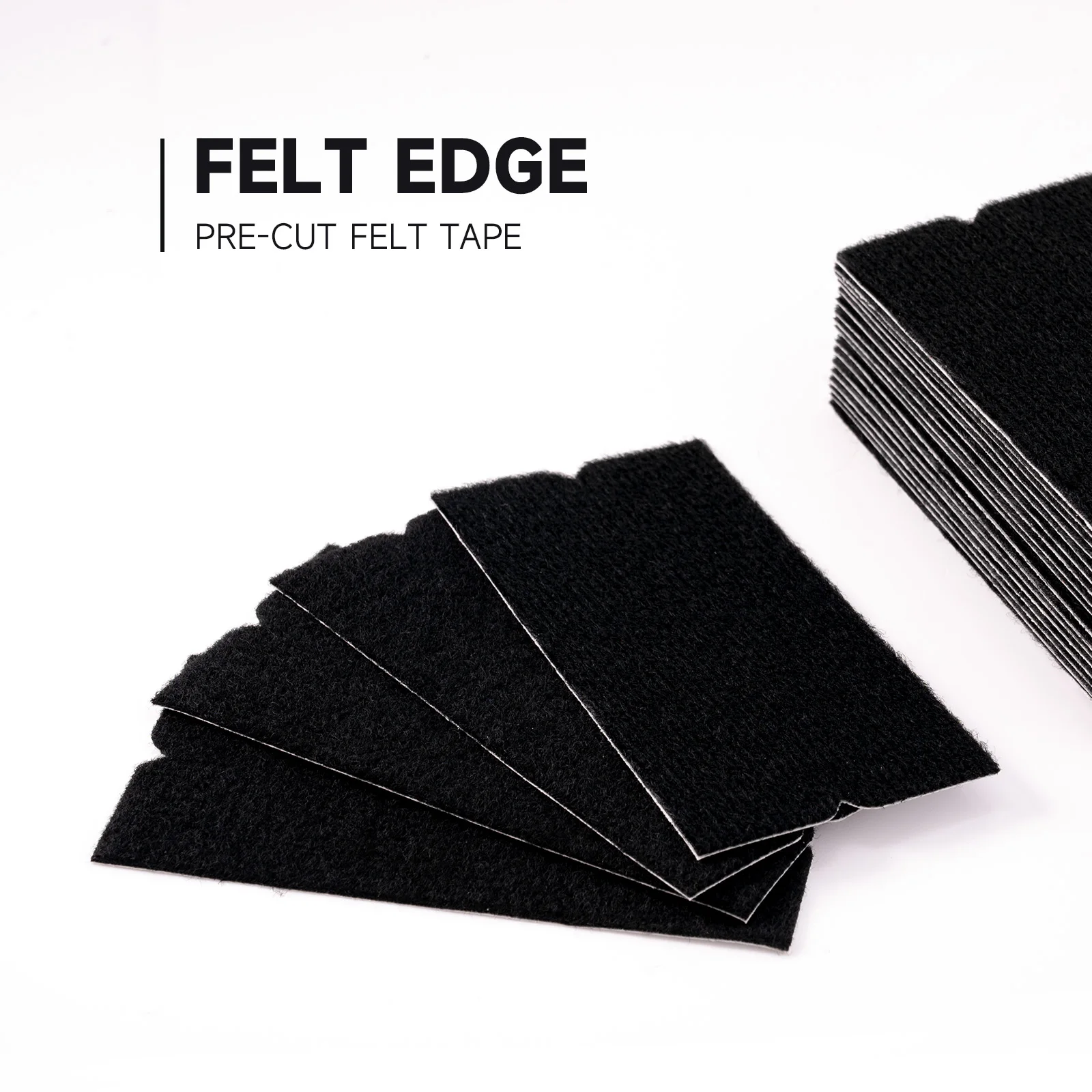 FOSHIO 10pcs Spare Fabric Felt Edge Protector For 10cm Squeegee Carbon Fiber Wrap Car Film Scratch-Less Cloth Window Tint Tools