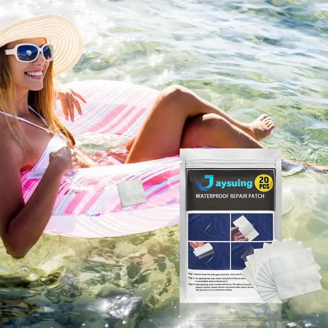 Felfújható Foltjavító Készlet 30Pc Önálló Javító Tapasz A Vízszőnyeg Úszógyűrű Medence Úszó Légágy Nano Ragasztópárnák - Image 4