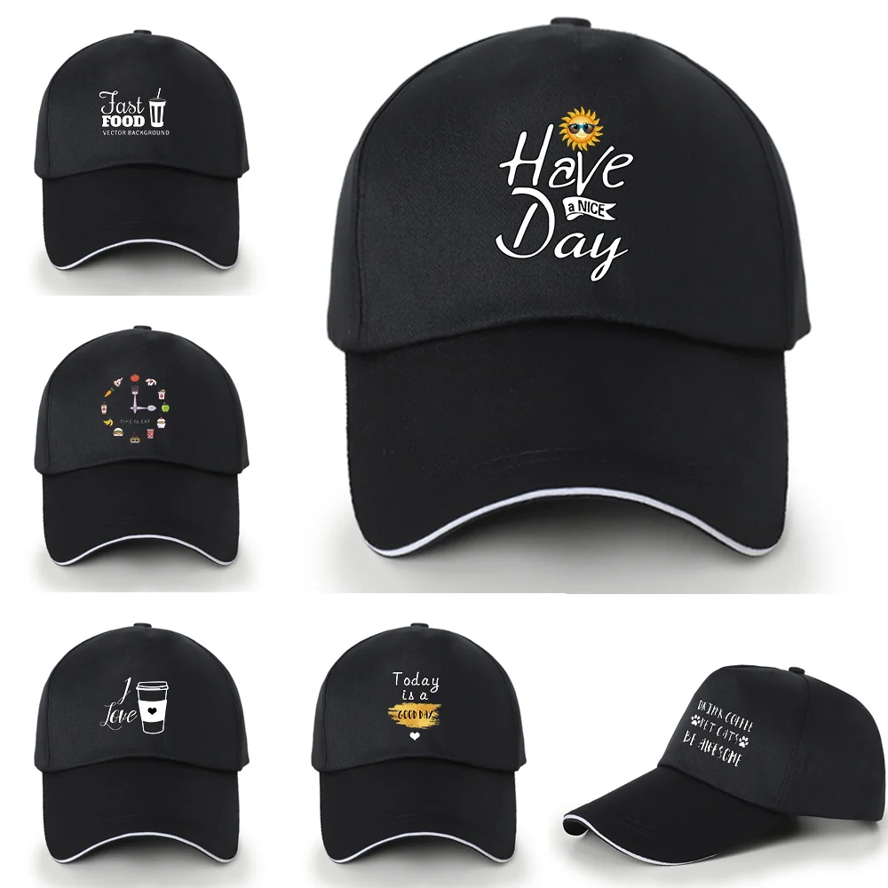 

Fashion Baseball Caps Women Adjustable Cotton Snapback Hat Outdoor Men Sports Cap Food Pattern Summer UV-proof Visors Hats