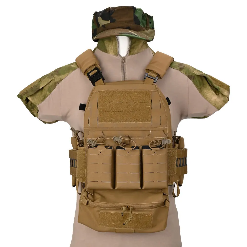 

Охотничий Жилет из поликарбоната V5, накладки для переноски, подкладки, тройной передний клапан, свисающий радиоприемник, мини-чехол для задней панели, гидратация из нейлона