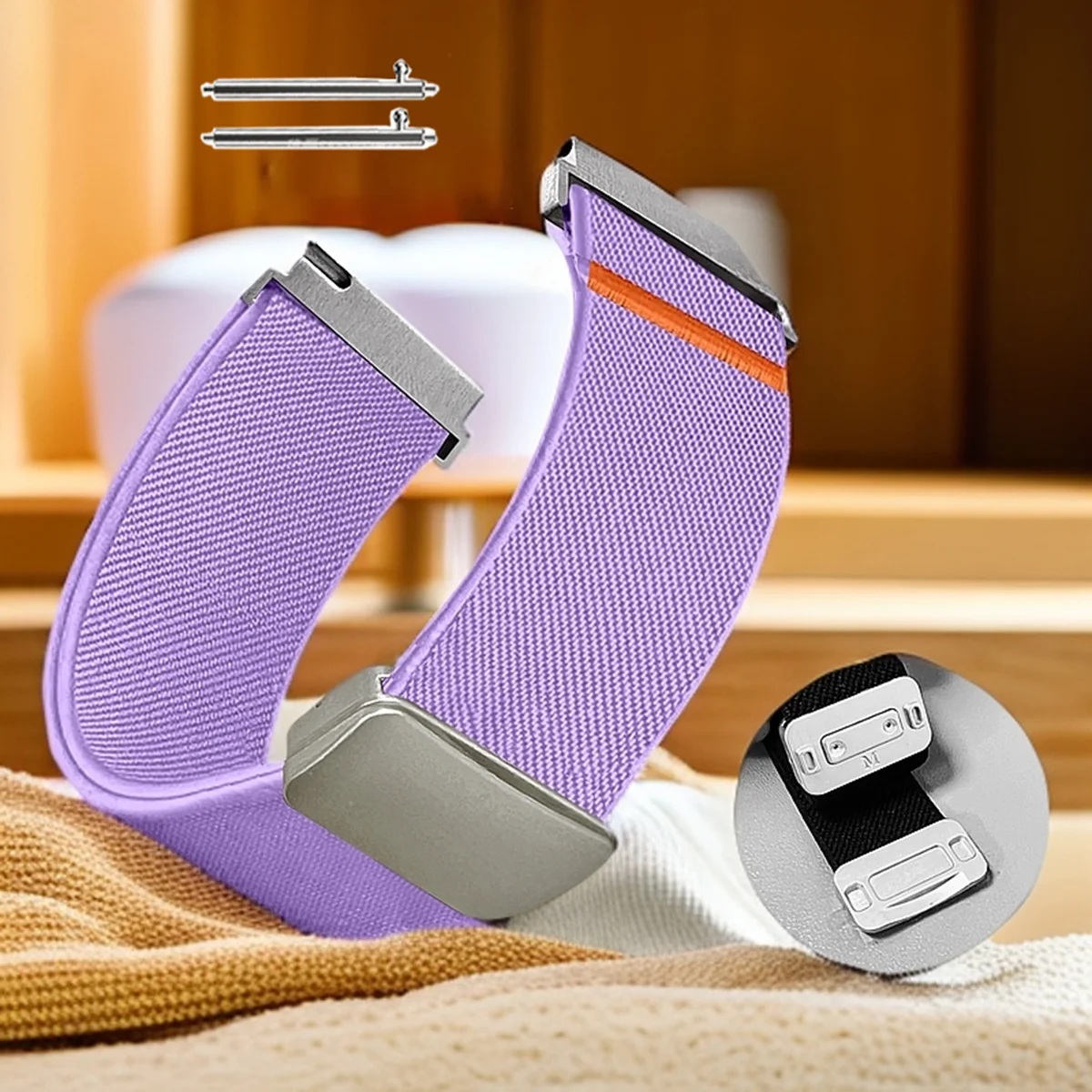 Magnetic Nylon Elastic Watch Strap - Adjustable Wristband