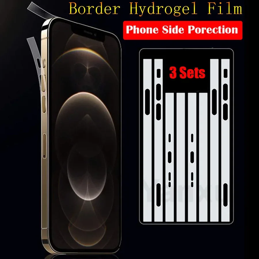 Pellicola Laterale Opaca Trasparente Per Iphone 14 13 12 Pro Mini Cornice Protettiva Bordo Pellicola Idrogel Per Iphone 14 Pro Max